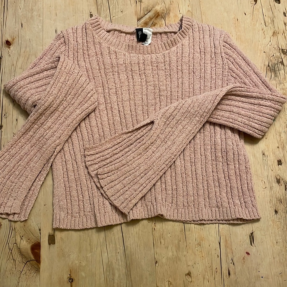 Rib Knit Sweater- Dusty Pink